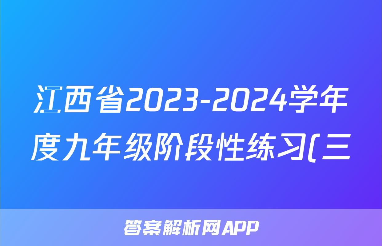 江西省2023-2024学年度九年级阶段性练习(三)语文x试卷